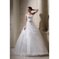 WD028 Luxury Dress For Bride Strapless Appliqued Flowers Pleated Bust Tulle ball gown wedding dresses bridal